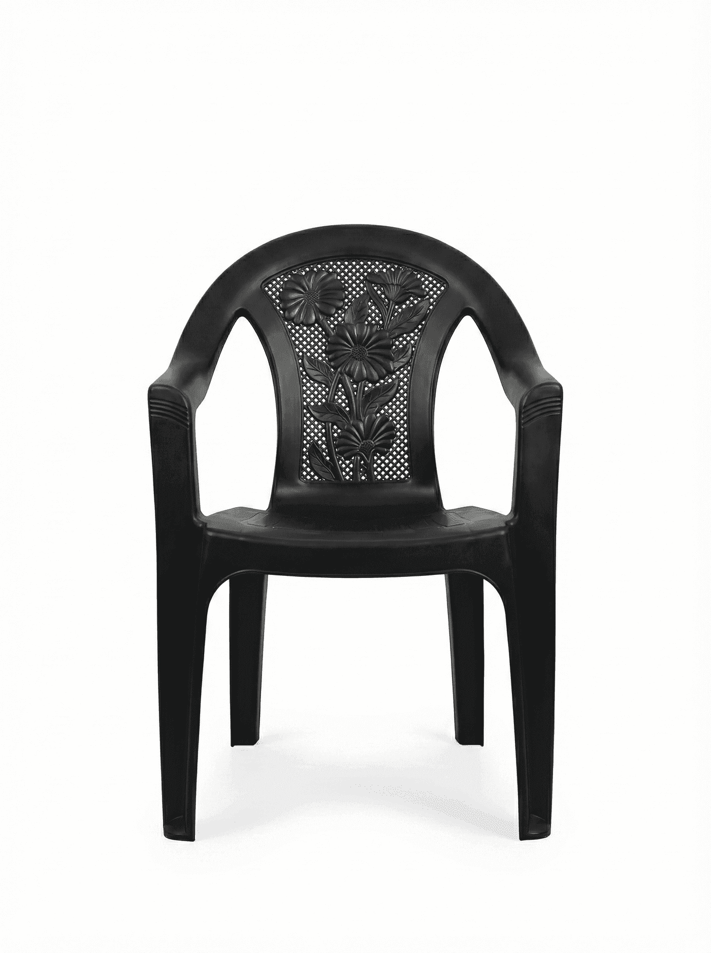 Modern Black Patterned Plastic Armchair